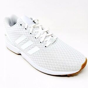 Adidas White Honeycomb Pattern Sneakers